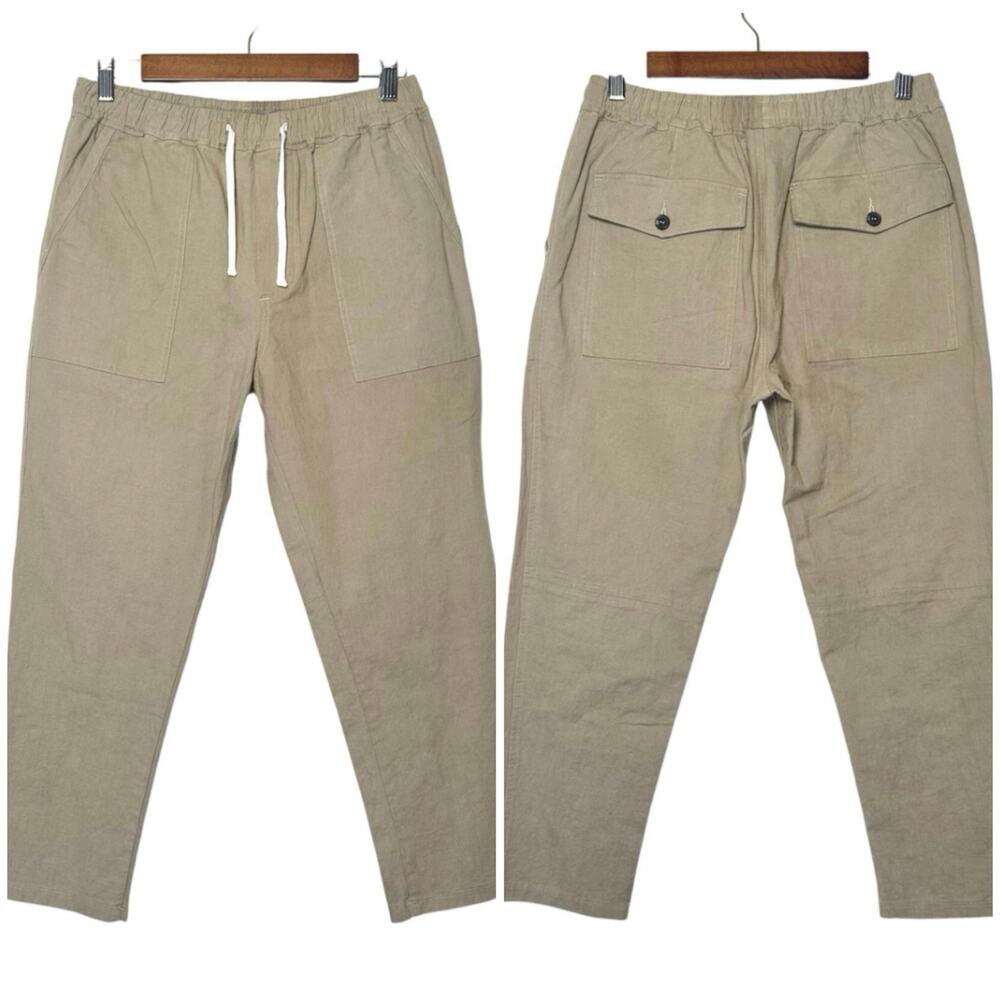 By Together Anthropologie | Women | Taupe Linen Blend Pull On Pants | Size Small